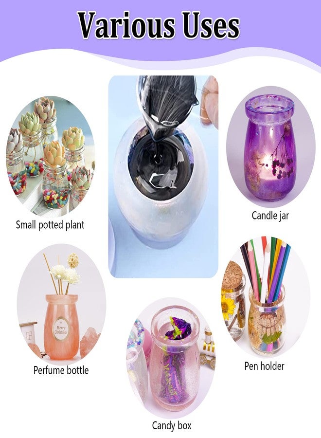 Larcenciel Jar Resin Molds Silicone with 5pcs Cork Lids, Cute Bottle Silicone Molds for Epoxy Resin, DIY Molds for Jar, Storage Bottle, Jewelry Candy Container, Flower Pot, Home Decoration Gifts - Image 4