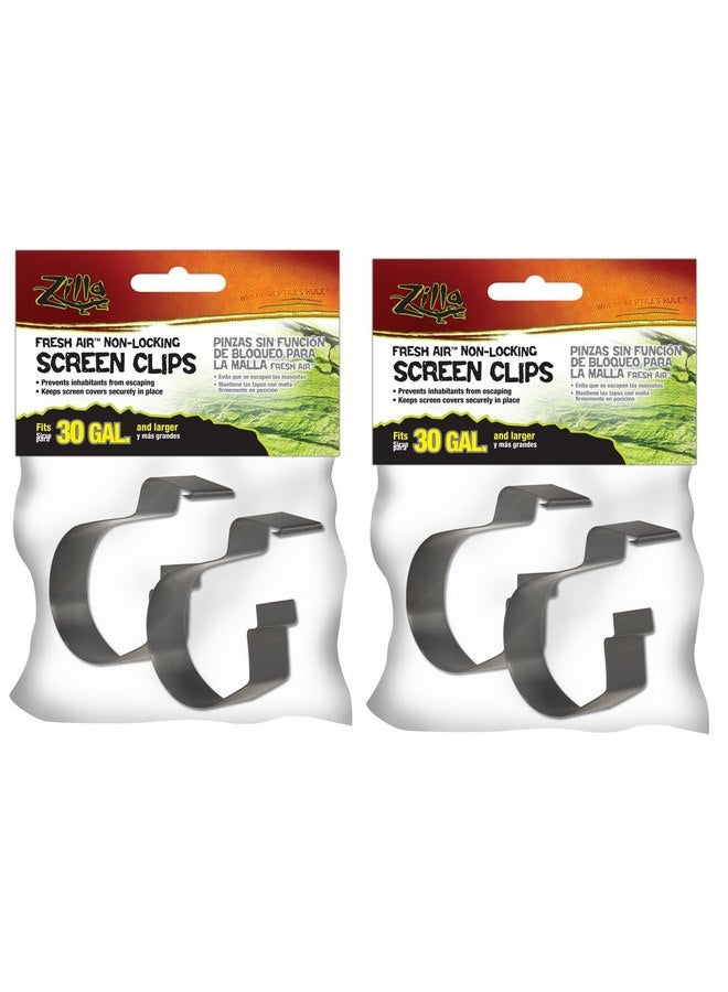 Zilla (4 Pack) Reptile Terrarium Covers Non-Locking Screen Clips, 30G+ - Image 1