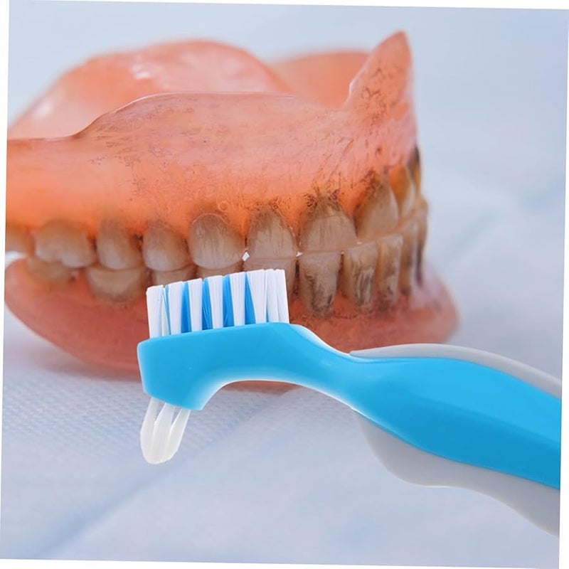 5pcs Dual Head Denture Cleaning Brush Set Portable Oral Care Kit for Travel - Image 5