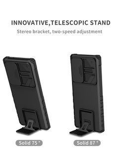 Generic Samsung Galaxy S23 Ultra Black Mobile Phone Case Cover, Innovative Telescopic Bracket, Sliding Protection Camera Window, Bumper Shockproof Phone Back Cover  - Image 2