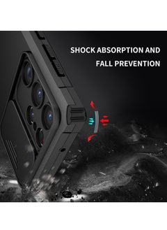 Generic Samsung Galaxy S23 Ultra Black Mobile Phone Case Cover, Innovative Telescopic Bracket, Sliding Protection Camera Window, Bumper Shockproof Phone Back Cover  - Image 4