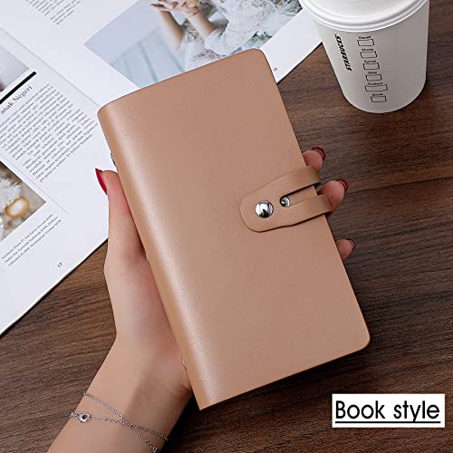 Romozi RFID Credit Card Holder, Leather Business Card Organizer with 96 Card Slots, Credit Card Case for Managing Your Different Cards and Important Documents to Prevent Loss or Damage (Khaki) - Image 3