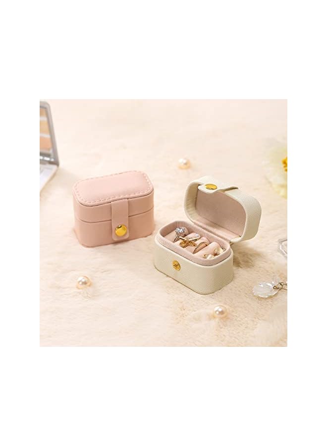 The Bros Small Jewelry Ring Box Travel Jewelry Ring Storage Case for Earrings Rings Organizer, White  - Image 3