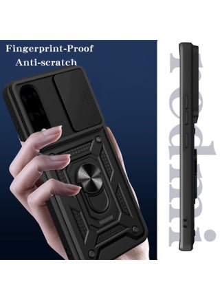 لـ OnePlus Nord 5 5G غطاء الحالة, غطاء عدسة الكاميرا الشريحة, حامل الحلقة المغناطيسية مقعد حالة الهاتف الوقائي لـ OnePlus Nord 5 5G, أسود - view 3