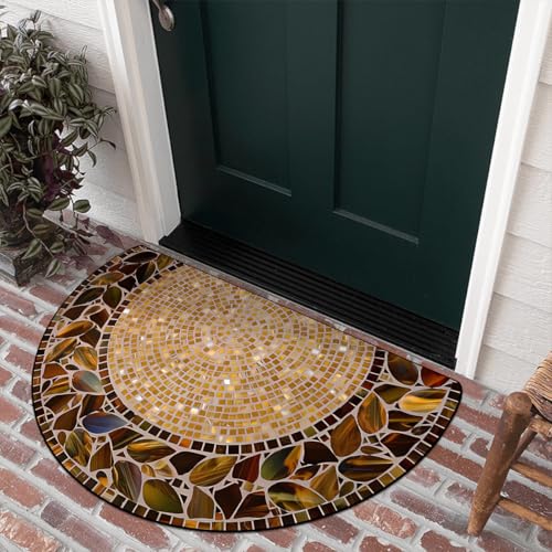 SHOPVILLA Welcome Door Mat/Floor Mats | Super Anti Skid Super Absorbent Carpet Mats | Rugs for Home Kitchen Office | Polyester Door Mats for Home/Bathroom/Bedroom/Kitchen 80x50cm (Leaf) - Image 4