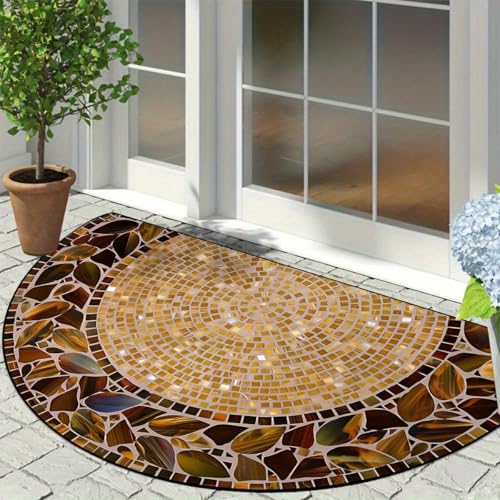SHOPVILLA Welcome Door Mat/Floor Mats | Super Anti Skid Super Absorbent Carpet Mats | Rugs for Home Kitchen Office | Polyester Door Mats for Home/Bathroom/Bedroom/Kitchen 80x50cm (Leaf) - Image 1