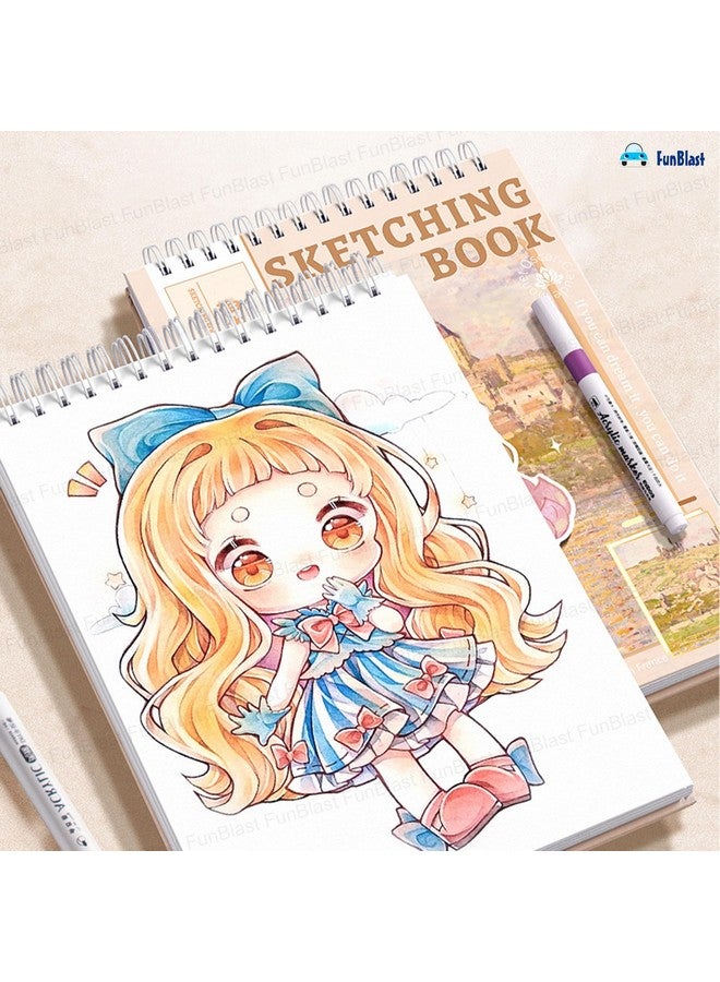 FunBlast Sketching Book for Artist, A3 Thickened Sketchpad for Artist, Students Hand-Painted Colored Lead Picture Album Sketch Book for Painting, Drawing, Art & Craft Work (Capybara, A3) - Image 2