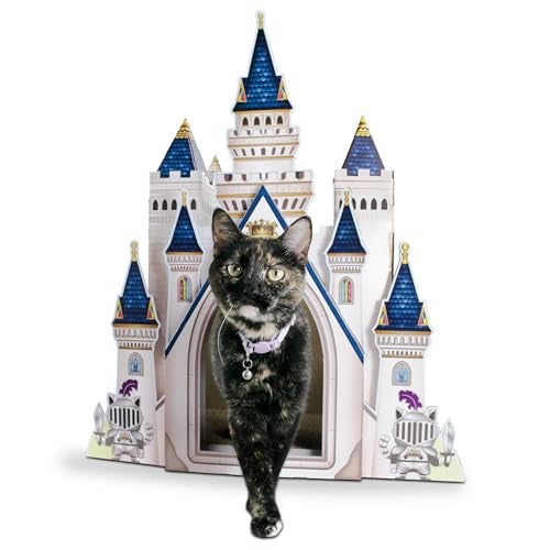 HAPPY CAT HappyCat Castle Cat Scratcher House Royal Cardboard Cat Playhouse with MultiLevel Design Spacious Interior Perfect Scratcher for Indoor Cats - Image 1
