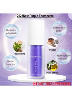 VEZE Purple Toothpaste,Teeth Whitening&Utilizing Color Wheel Purple is Directly Opposite Yellow on The Color Wheel so That it Breaks Down The Pigmentation on The Surface of The Teeth.TeethWhitening  - Image 3