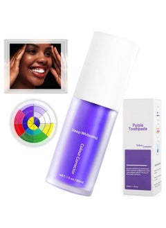 VEZE Purple Toothpaste,Teeth Whitening&Utilizing Color Wheel Purple is Directly Opposite Yellow on The Color Wheel so That it Breaks Down The Pigmentation on The Surface of The Teeth.TeethWhitening  - Image 1