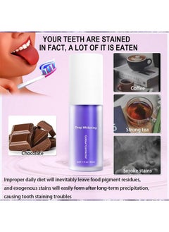 VEZE Purple Toothpaste,Teeth Whitening&Utilizing Color Wheel Purple is Directly Opposite Yellow on The Color Wheel so That it Breaks Down The Pigmentation on The Surface of The Teeth.TeethWhitening  - Image 2