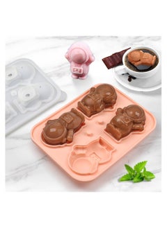 KASTWAVE Astronaut Ice Cube Mold, Cute Spaceman Shape Ice Cube Tray, 4 Astronaut Ice Balls for Chilling Drinks, Silicone Ice Mold Mold  - Image 4