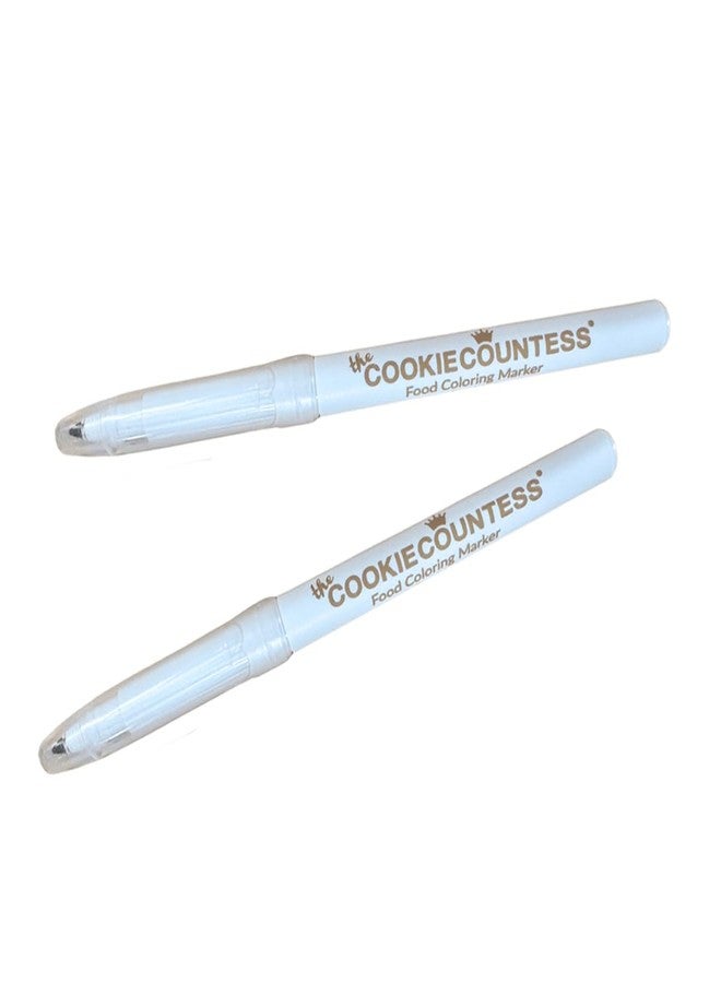 The Cookie Countess Inc قلم تحديد طعام بيج رفيع الرأس من ذا كوكي كاونتيس - عبوة من قطعتين - Image 1
