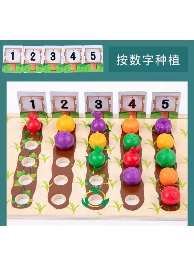 Cordova Learning Resources Veggie Farm Sorting wooden Mathematics Early Education Toys  - Image 3