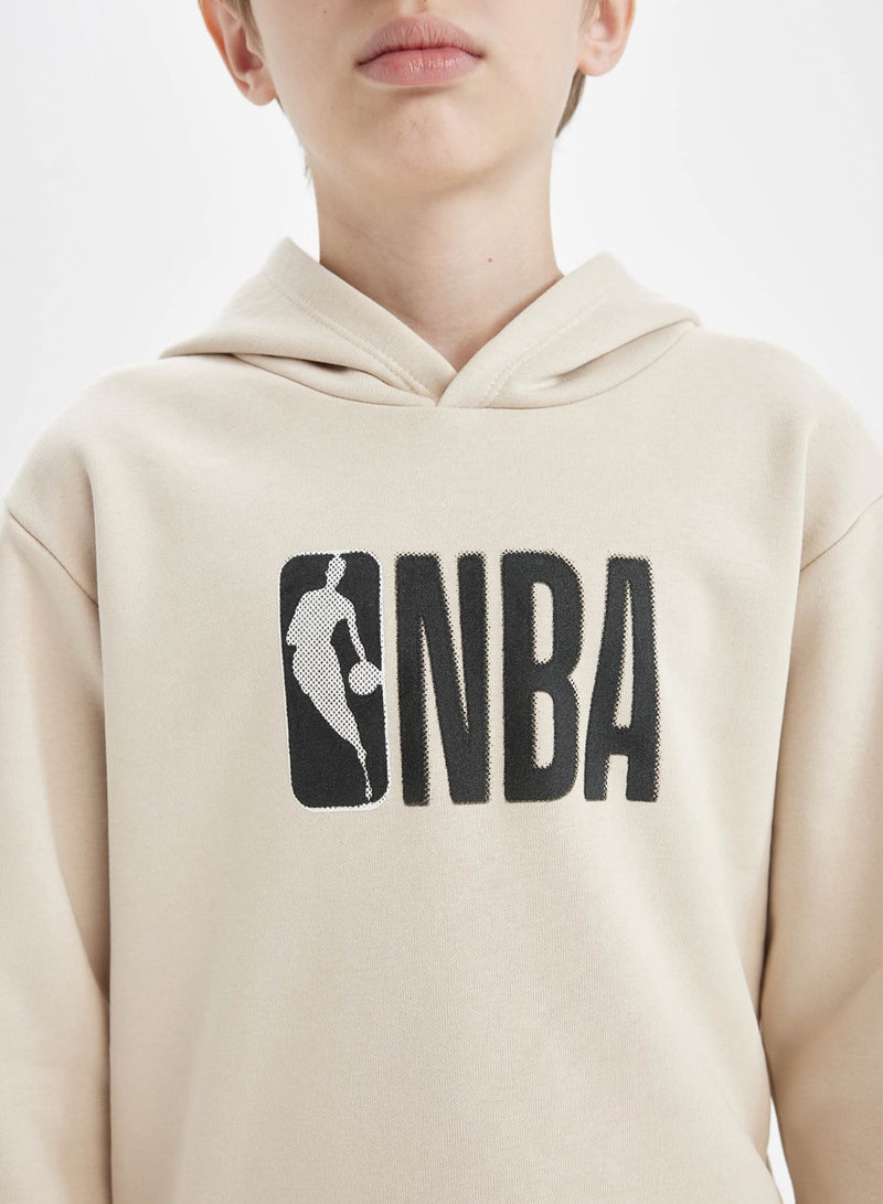 DeFacto Ecru Nba Current Teams Regular Fit Crew Neck Thick Sweatshirt - Image 2