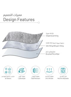 Donetella Bedding Comforter Set 5-Pcs Single Size Solid Yarn Dyed Bed Set Fits (120 x 200 Cm) All Season 350GSM Feather Silk Fill,Silver  - Image 4
