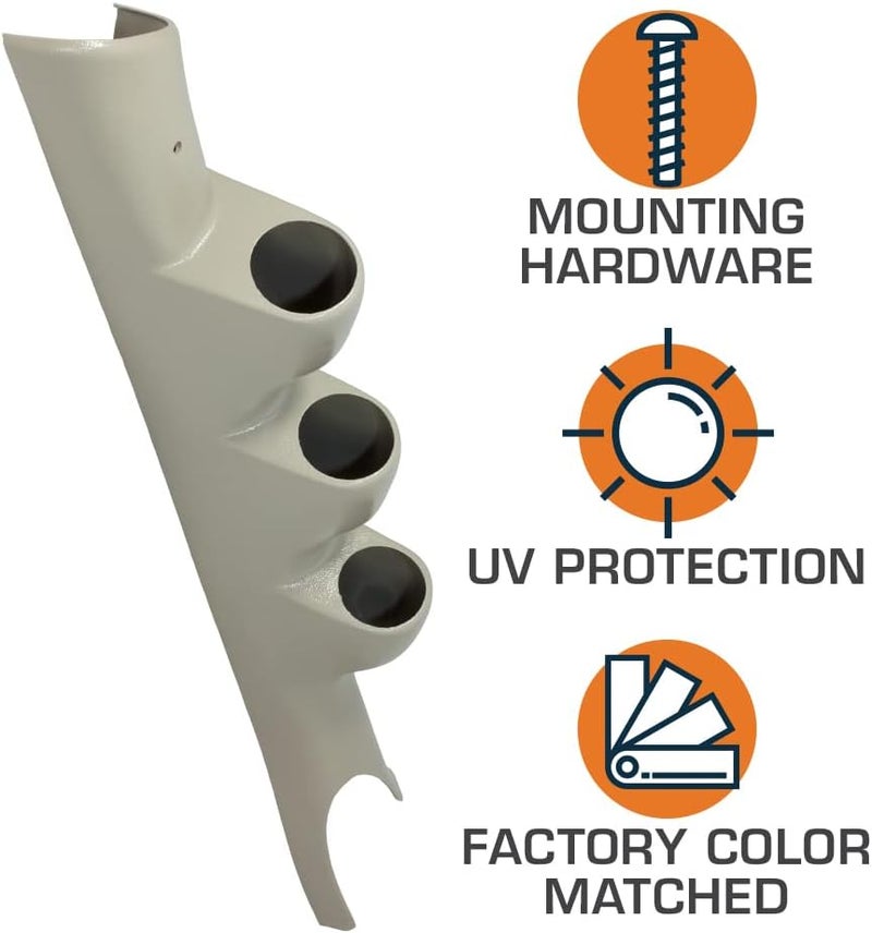 GlowShift Taupe Triple Pillar Pod for 2003-2009 Dodge Ram - Image 3