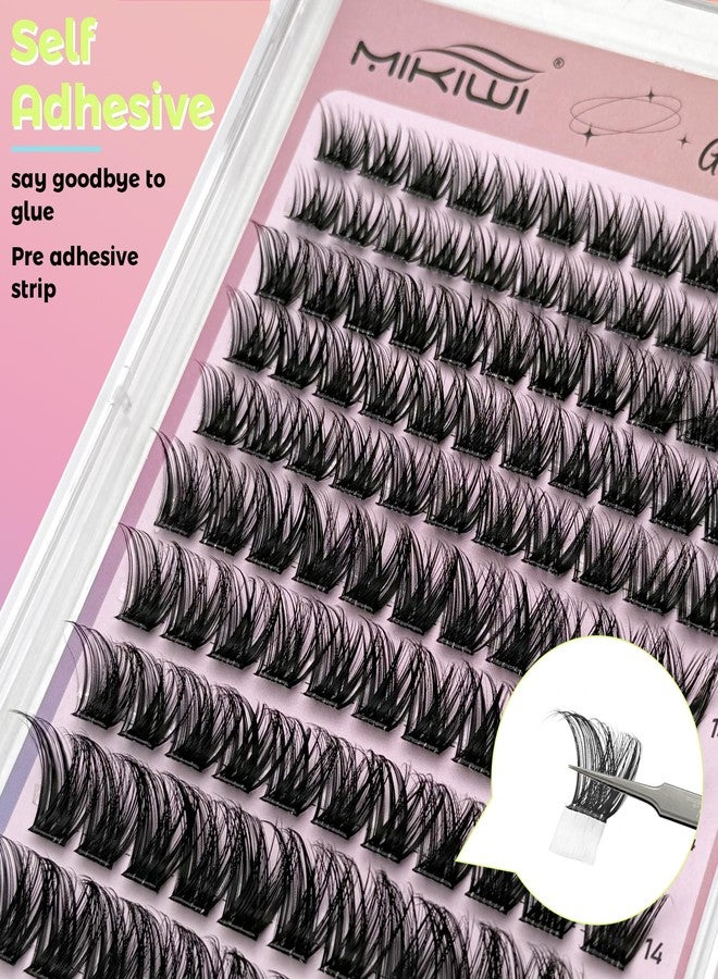 MIKIWI Self Adhesive Lash Clusters, No Glue Needed Wispy D-Curl Lash Clusters 10-16mm Pre Glued Eyelashes Clusters No Residue Self Adhesive Eyelashes - Image 3