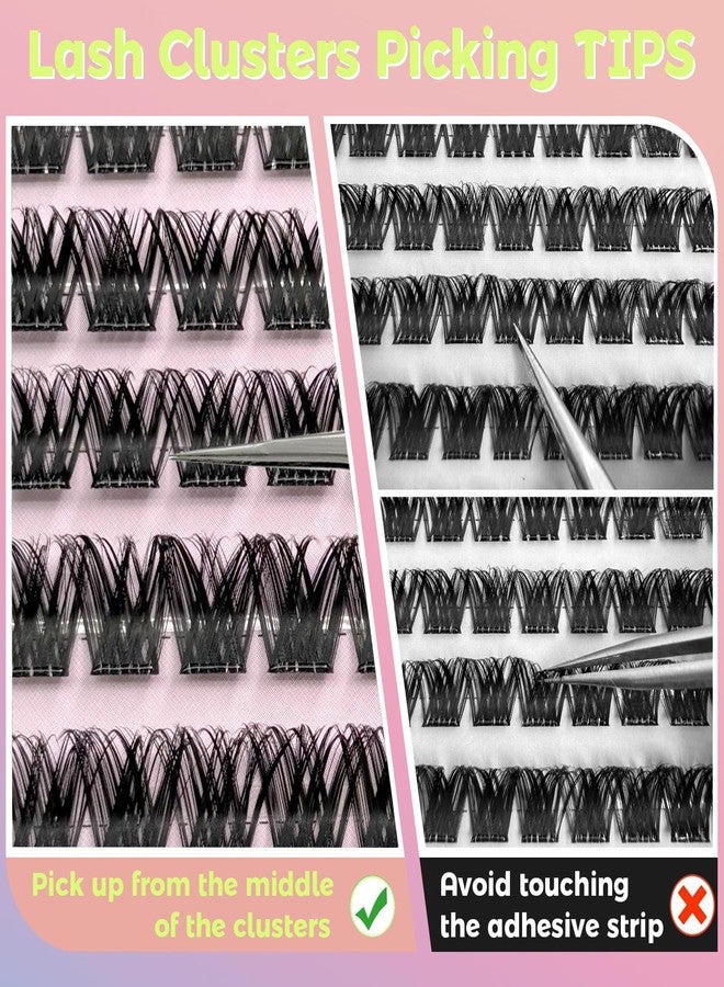 MIKIWI Self Adhesive Lash Clusters, No Glue Needed Wispy D-Curl Lash Clusters 10-16mm Pre Glued Eyelashes Clusters No Residue Self Adhesive Eyelashes - Image 4