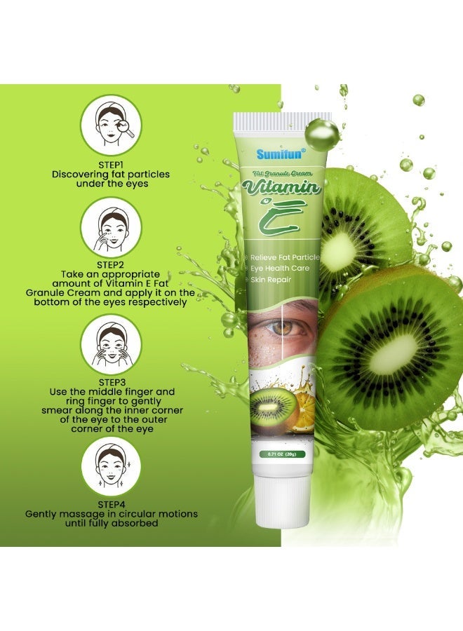 Sumifun 2-Pcs Vitamin E Fat Granule Cream Firms and Repairs Skin Around Eyes Eye Health Support Effective Removal of Fat Particles Granules Specific Eye Care Under Eye Care Cream 20g - Image 5