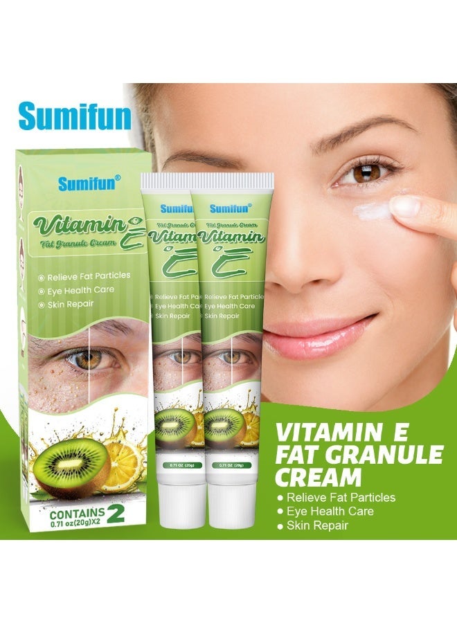 Sumifun 2-Pcs Vitamin E Fat Granule Cream Firms and Repairs Skin Around Eyes Eye Health Support Effective Removal of Fat Particles Granules Specific Eye Care Under Eye Care Cream 20g - Image 1