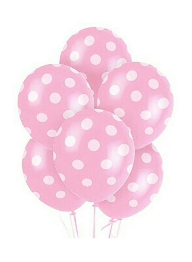 هونج كونج بالونز بالونات حفلات أعياد الميلاد المنقطة من HK Balloons (وردي) - عبوة من 25 بالونة - Image 1