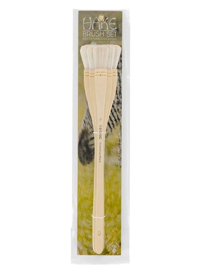 Creative Mark Hake Brush Sets - Hake Brush Set Paintbrush Soft White Hair Stitch-Tied Used for Wash and Background Work - [Hake Large Set of 3] - Image 1