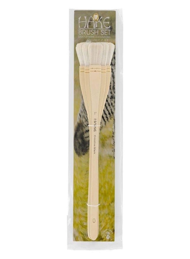 Creative Mark Hake Brush Sets - Hake Brush Set Paintbrush Soft White Hair Stitch-Tied Used for Wash and Background Work - [Hake Large Set of 3] - Image 4