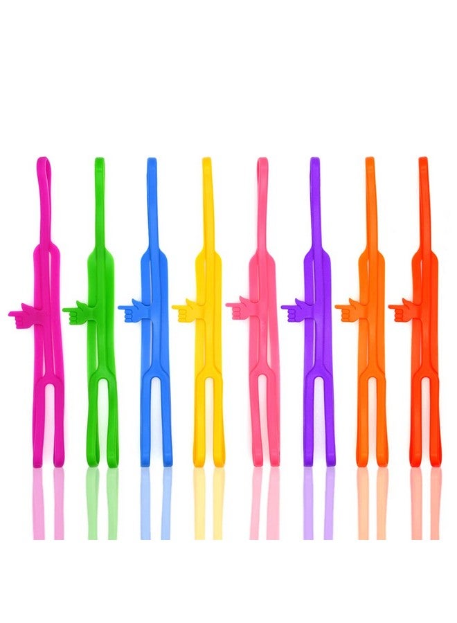 LZYMSZ 8Pcs Silicone Finger Point Bookmarks,Lovely Book Marker For Office School Supplies Stationery Assorted Colors - Image 1