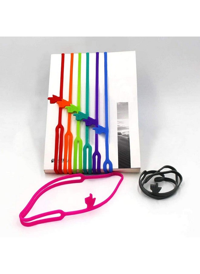 LZYMSZ 8Pcs Silicone Finger Point Bookmarks,Lovely Book Marker For Office School Supplies Stationery Assorted Colors - Image 3
