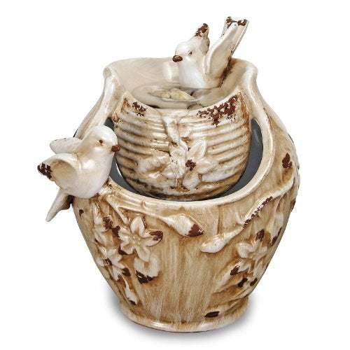 Foreside Home and Garden Foreside Home & Garden Distressed Bird Bath Indoor Water Fountain With Pump - Image 1
