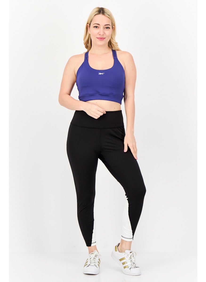 Reebok Women Brand Logo Padded Sports Bra, Dark Blue  - Image 3