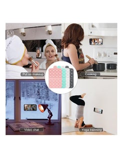 Excefore 4 Pack Double Sided Silicone Suction Phone Mount, Hands-Free Phone Accessories Holder, Non Slip Suction Cup Phone Mount, Suitable for Selfies and Videos (Pink, Mint Green, White, Grey)  - Image 4