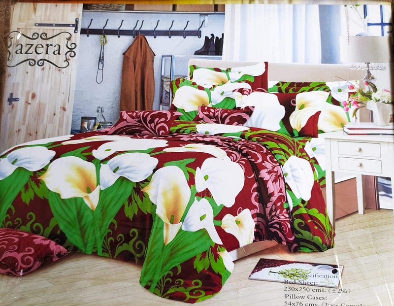 OMAJA HOME OMAJA HOME Pure Cotton 3D Print doublebed bedsheet with 2 Pillow Cover and Gift Bag Packing Specially for Rakhi Gift Size 90 X 100 Inches - Image 2