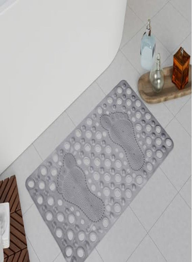 MVM Enterprise Premium PVC Silicone Shower Bath Mat Anti Slip Bathtub Bathroom Met with Suction Cup Drain Hole Anti Skid Non-Slippery Rubber Floormat for Toilet Kitchen - Image 1