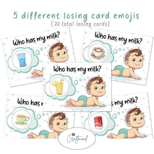 Craftmind Who has My Milk Baby Shower Scratch Off Game | 24 Cards - 2 Winner | Baby Shower Games | Who has My Milk - Image 2