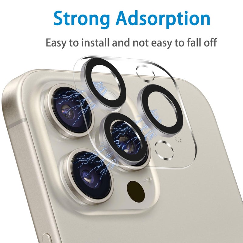 Dengduoduo ã€3 Packã€‘Dengduoduo Tempered Glass Camera Lens Protector for iPhone 15 Pro 6.1" & iPhone 15 Pro Max 6.7", Ultra HD, 9H Hardness, Anti-Scratch, Case Friendly, Easy to Install [No Affect on Night Shots] - Image 4