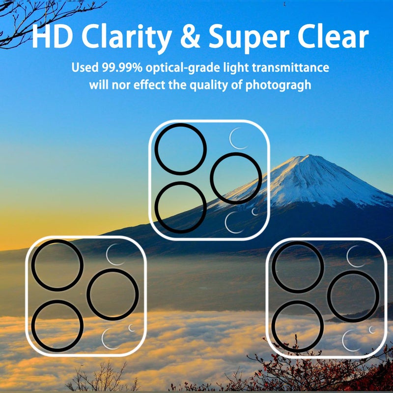 Dengduoduo ã€3 Packã€‘Dengduoduo Tempered Glass Camera Lens Protector for iPhone 15 Pro 6.1" & iPhone 15 Pro Max 6.7", Ultra HD, 9H Hardness, Anti-Scratch, Case Friendly, Easy to Install [No Affect on Night Shots] - Image 3