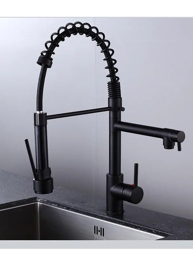 Yalin Luxury pullout sink taps pull out kitchen faucet matt black with pull down sprayer kitchen tap kitchen sink faucet - Image 1