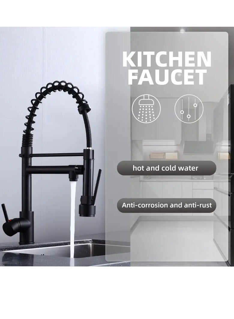Yalin Luxury pullout sink taps pull out kitchen faucet matt black with pull down sprayer kitchen tap kitchen sink faucet - Image 4