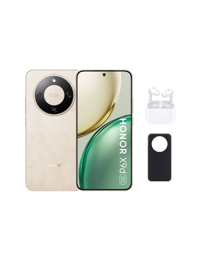 Honor X9D Dual SIM Sunrise Gold 12GB RAM 256GB 5G With Free Honor X7 Lite Earbuds & Cover (Color of gifts may vary) - Image 1