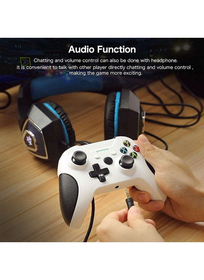 ماركة غير محددة - وحدة تحكم سلكية لأجهزة Xbox One/Xbox Series X|S، وحدة تحكم Xbox السلكية مع اهتزاز مزدوج ومقبس صوت، وحدة تحكم سلكية لـ Xbox USB Gamepad Joypad لأجهزة Xbox 1X/S/Series S|X/PC (Win7/8/10) - Image 1