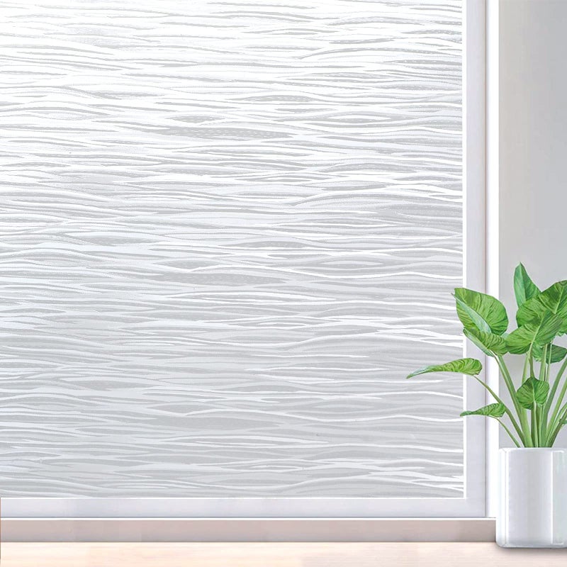 rabbitgoo Window Privacy Film Frosted Glass Film Removable Vinyl Door Coverings UV Blocking Decorative Static Cling NonAdhesive Window Clings Sticker for Home Decor 236 x 1181 Inches