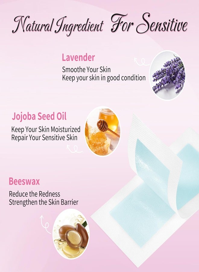 Beauty7 شرائح شمع الحواجب Beauty7، 88 قطعة شرائح شمع للجسم، شريط شمع الشفاه، شريط شمع البيكيني والساقين والذراعين والوجه، إزالة الشعر مع 8 مناديل زيت مهدئة، لجميع أنواع البشرة للنساء - Image 2