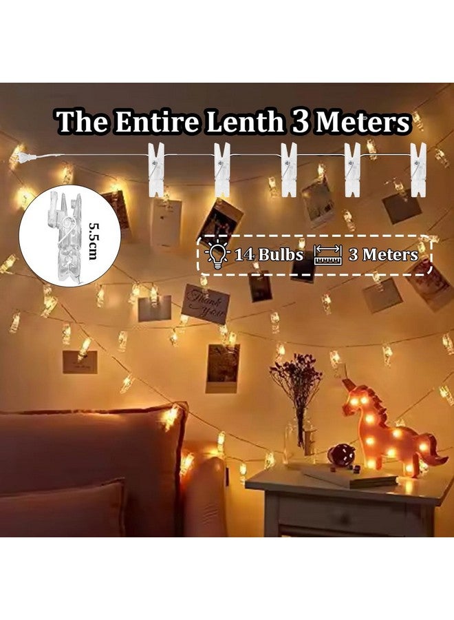 fizzytech Normal Clip String Light 14 Clips 3 Meter Outdoor Decoration Light(Plastic, LED) (Normal Clip Light-Warm White, Pack of 1) - Image 4