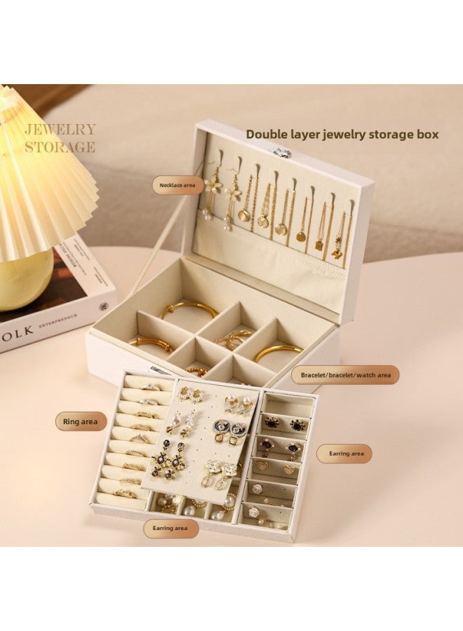 2024 Jewelry Box Multi-layer Large Capacity Earrings Earrings Ring Earrings Necklace Anti-oxidation Hand Jewelry Storage Box-Color:Basic Upgraded Model-retro Green  - Image 3