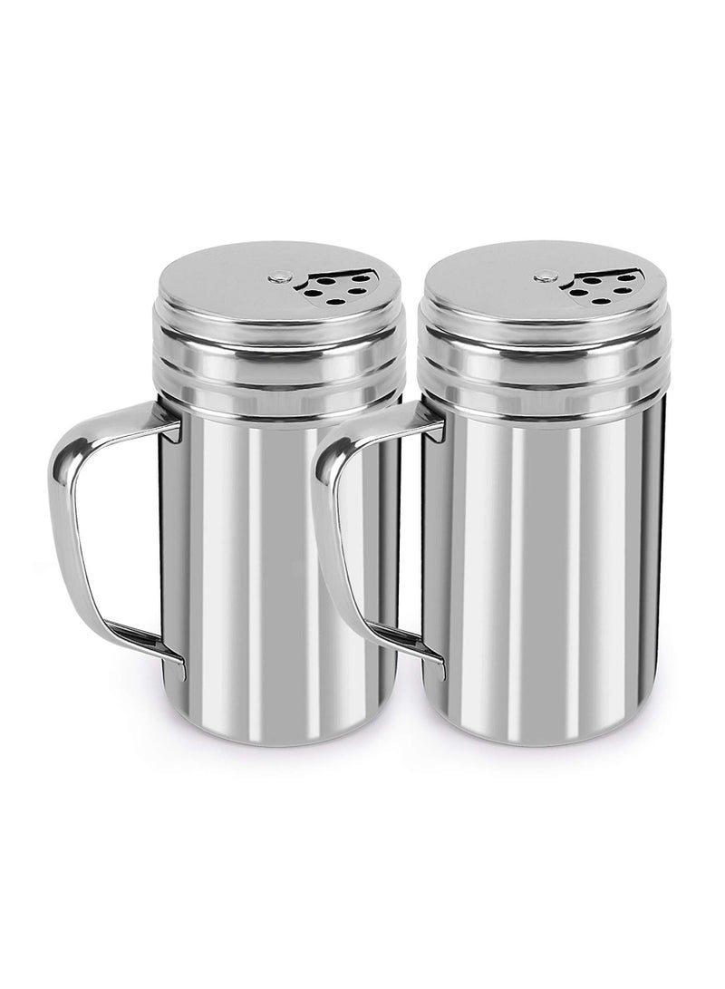 SYOSI 2pcs Stainless Steel Seasoning Bottle with Adjustable Pour Holes for Salt Pepper Cinnamon Powder Sugar - Image 1