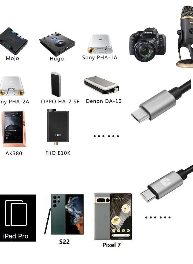 Meenova USB C to MicroUSB OTG Cable 5ft 1.5m for Shure Motiv Replacement 15" Cable for MV5, MV51, MV88+ and MVi (AMV-USBC15), Android Smartphone, Tablet, iPad Pro Connect Microphone, DAC, S22, S21  - Image 4