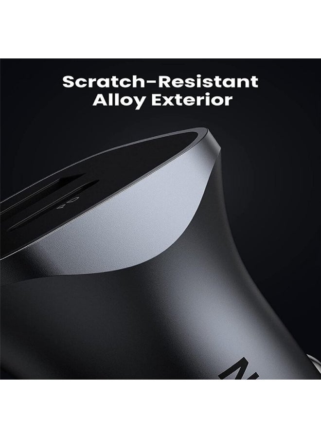 يو جرين كابل شاحن سيارة 52.5 وات PD30W iPhone 15 Pro شاحن سيارة سريع منافذ USB مزدوجة محول طاقة سريع للسيارة شاحن USB للسيارة 25 وات مع كابل USB C 1 متر لهواتف سامسونج، آيفون، آيباد، هواوي، ون بلس، إلخ - Image 4