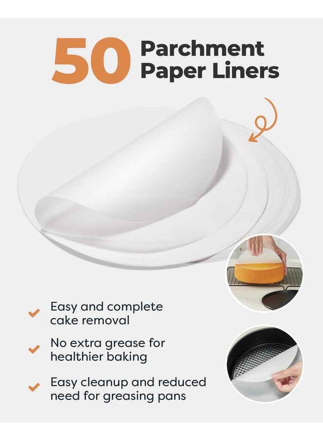 Kootek Cake Pan Set of 3, Nonstick Springform Pans with Removable Bottom, 4, 7, 9 Inch Round Cheesecake Baking Pans with 50 Pcs Parchment Paper Liners - Image 3